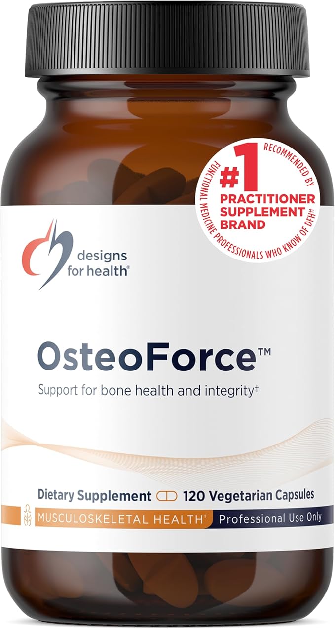 Designs for Health OsteoForce - Premium Bone Support Supplement - Highly Absorbable Nutrients Calcium Malate Magnesium Zinc Bisglycinate Chelate Vitamins D + K - Non-GMO Soy Free (120 Capsules)