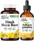 Wild &amp Organic Black Maca Root 180 Capsules &amp Ashwagandha Tincture 4 fl oz