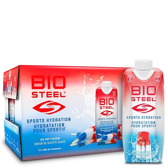 BioSteel Sports Drink Great Tasting Hydration with 5 Essential Electrolytes Ice Pop Flavor 16.7 Fluid Ounces 12-Pack