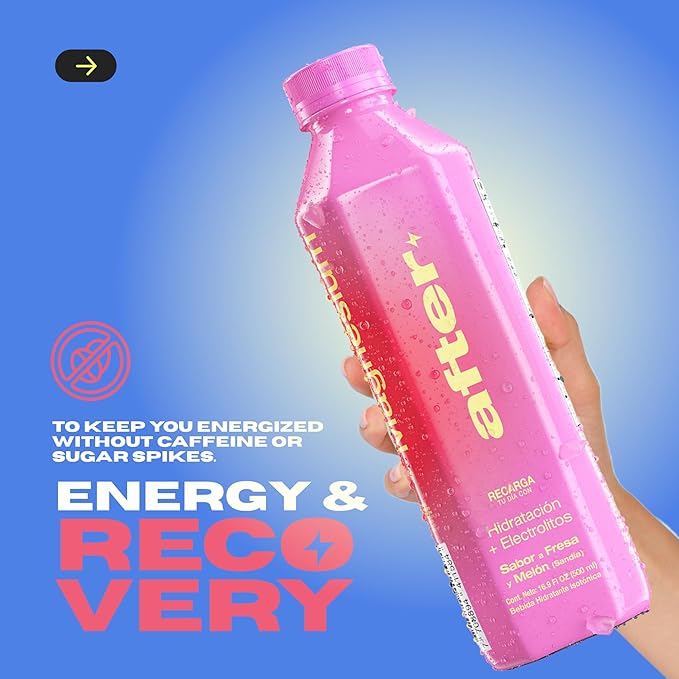 AFTER Electrolyte Drink Strawberry &amp Watermelon Flavor Electrolytes Hydration Drink 12 Pack 16.9 fl oz Bottles