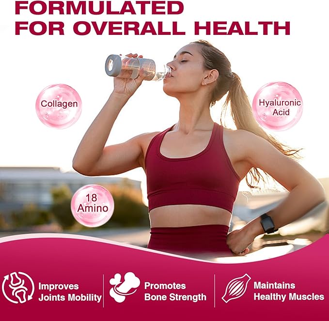 DRFOSTER Multi Collagen Peptides Powder with Probiotics - Type I II III V X Hydrolyzed Collagen Peptides with Multivitamins Hyaluronic Acid &amp Biotin - Support Skin Hair Nail Joints &amp Gut 35