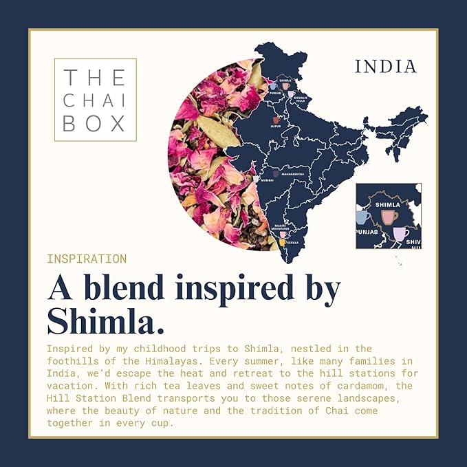 The Chai Box Loose Leaf Rose Tea - Featured in Oprah's Favorite Things | Caffeinated Black Tea with Rose Petals &amp Cardamom (Pack of 1) 2.5 oz | Makes 25 Cups | Small Batch Loose Leaf Tea with Whol