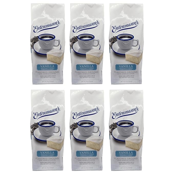 Entenmann's Coffee Vanilla Flavored Ground Coffee Medium Roast - 10 Ounce (Pack of 6)