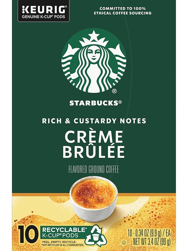 Starbucks Crème Brulée Flavored Blonde Roast Single Cup Coffee for Keurig Brewers 10 Count - Pack of 2