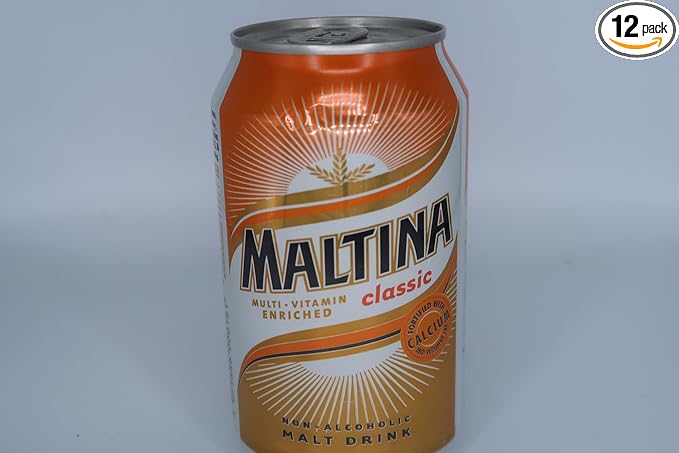 Maltina Classic Malt Drink FROM NIGERIA (12 cans) NON ALCOHOLIC BEVERAGE