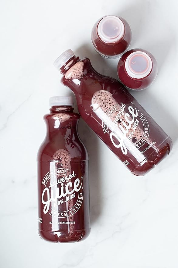 Squeezed Juice 100% Pomegranate Juice 32 fl oz 3 Pack Bottles | HPP Pasteurized | Not from Concentrate | Fresh Pressed | California Fruit Juice