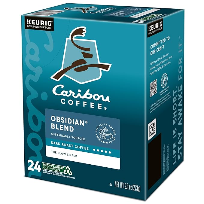 Caribou Coffee Obsidian Keurig Single-Serve K-Cup Pod Medium Roast Coffee 96 Count