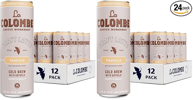 La Colombe Coffee Oatmilk Vanilla Latte 11 fl oz Cans Coffeehouse Quality Cold Brew Specialty Grade Coffee Beans Ready-to-Drink On-the-Go (Pack of 24)