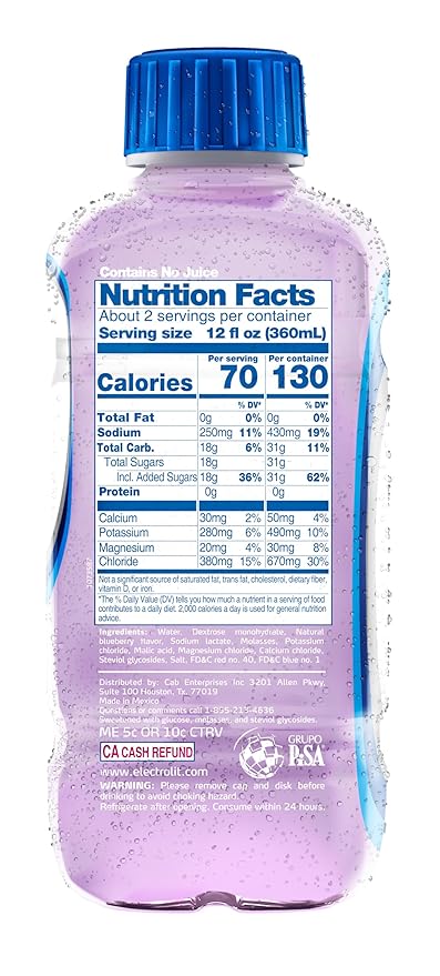 Electrolit Electrolyte Beverage Berry Bliss 21 Fl Oz bottle (Pack of 12)