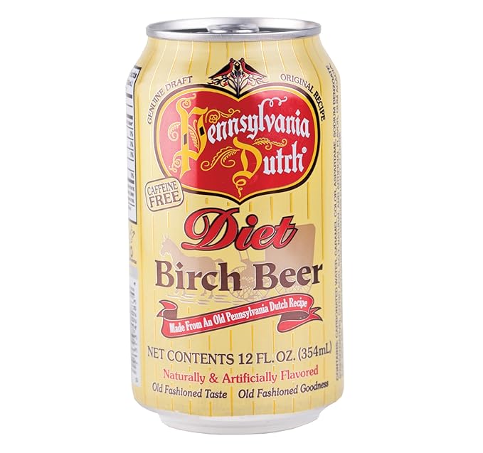 PA Dutch Diet Birch Beer Protected With High-Density Foam Favorite Amish Drink 12 Oz. Cans (Case of 24 Cans)