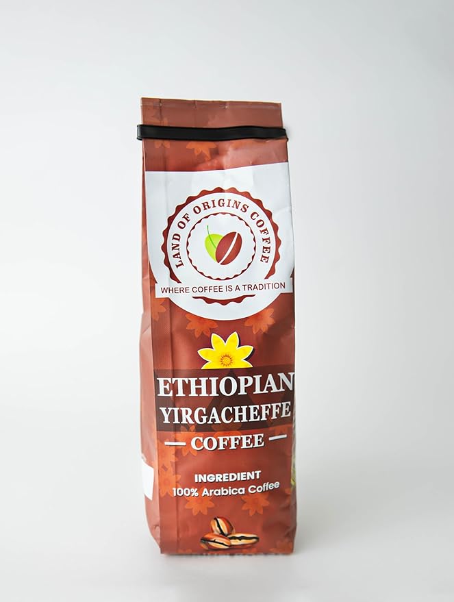 ETHIOPIAN YIRGACHEFFE Whole Beans coffee medium roast single origin100% Arabica natural process specialty Ethiopian coffee 16oz (1 pound)