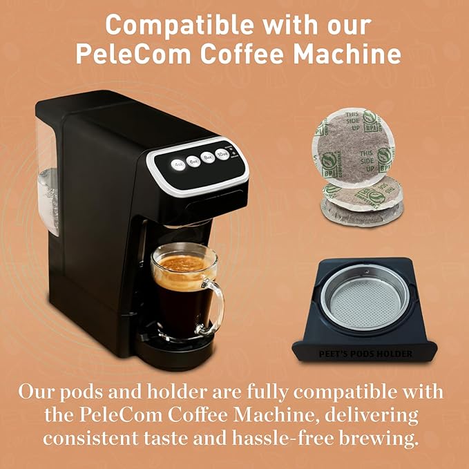 Peet’s Café Domingo Coffee Pods – 48 Count (3 Packs of 16) – Medium Roast with Smooth Balanced Flavor and Aromatic Finish – Compatible with Pelecom Coffee Machines – Peet’s Coffee Pods &amp Capsules