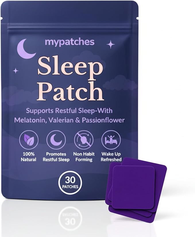 Sleep Patch – Rest &amp Recovery Patch – Transdermal Vegan Night Support with Melatonin Valerian Root &amp Passionflower – Promotes Restful Sleep – 30 Patches
