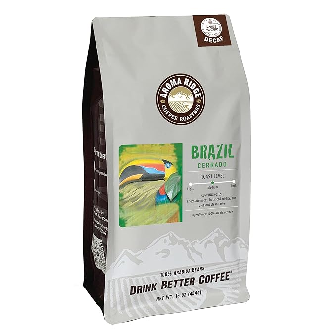 Aroma Ridge Whole Beans Coffee Freshly Roasted (Brazil Santos Decaf)
