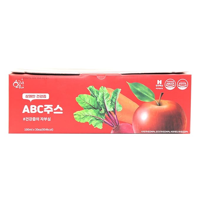 Premium Extract Fresh Health 100% ABC Juice Pouches Great for Health Benefits with Apple Beat and Carrot(100ml x 30EA)