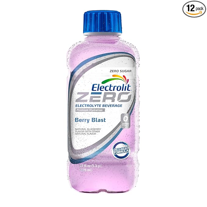 Electrolit Zero Electrolyte Beverage Berry Blast 21 Fl Oz bottle (Pack of 12)