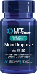 Life Extension FLORASSIST® Probiotic Mood Improve probiotic and Saffron Blend enhances Mood and Mental Outlook Non-GMO Gluten-Free 1 Daily Vegetarian 30 Capsules