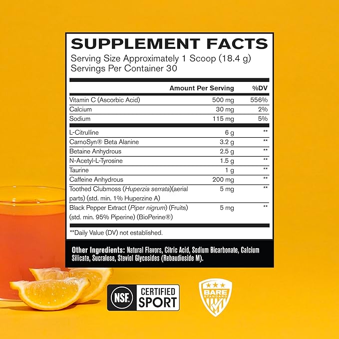 BARE PERFORMANCE NUTRITION BPN Flight Pre Workout Supports Energy and Mental Focus Improved Endurance &amp Muscle Pumps with CarnoSyn® Beta Alanine Pink Lemonade 30 Servings