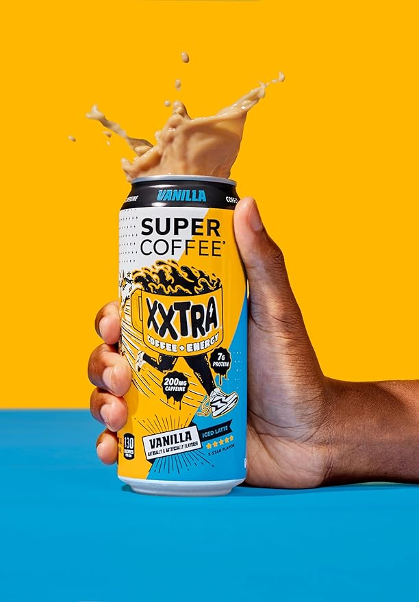 Super Coffee XXTRA Keto Protein Coffee (0g Added Sugar 7g Protein 130 Calories) [Caramel] 15 Fl Oz 12 Pack | Iced Smart Coffee Drinks - SoyFree GlutenFree