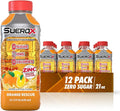 SueroX Sugar Free Sports Drink for Hydration and Recovery Electrolyte Hydration Drink with 8 Ions Zero Calorie Sports Drinks Orange Rescue 21.3 Fl Oz 12 Count