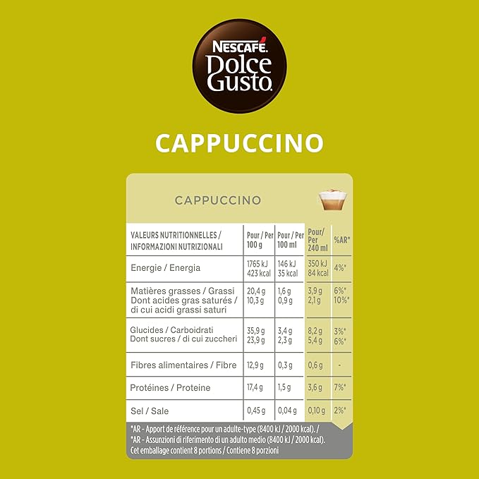 Nescafe Dolce Gusto Cappuccino 16 Capsules 100g
