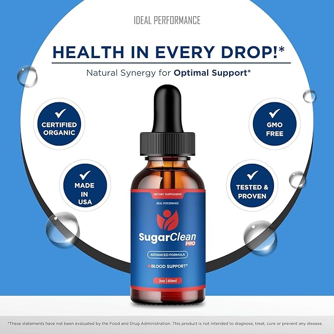 Sugar Clean Pro Drops Official SugarClean Pro Advanced Blood Formula Supplement - Maximum Strength All Natural Healthy Circulation &amp Stable Levels SugarCleanPro Health Support Reviews (3 Pack)