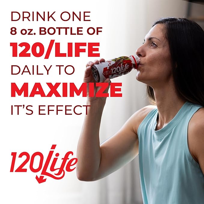 120/Life Blood Pressure Support Beet Root Juice Pomegranate Extract Cranberry Juice Tart Cherry Hibiscus and Magnesium (8 Fl Oz Pack of 14) - Gluten-Free &amp Vegan