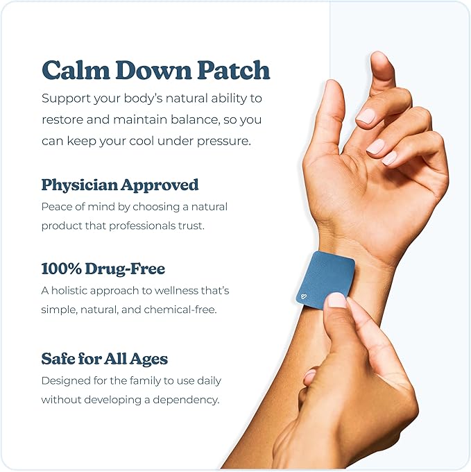 Calm Down Patches | Vibrants Natural Stress Patch | Refill Pack - 28 Bio-Frequency Patches for Stress