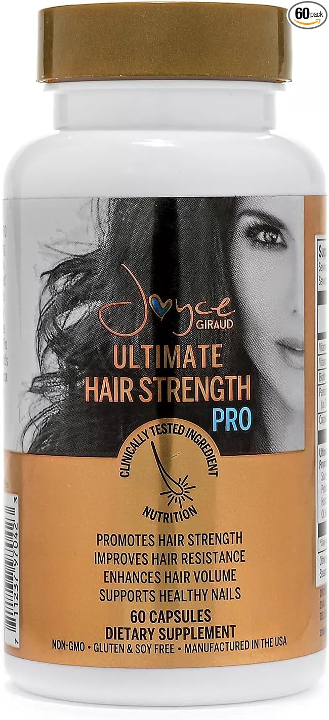 Joyce Giraud Ultimate Hair Strength Supplements 30-Day Supply Scientifically Formulated to Reduce Hair Loss 60 Capsules