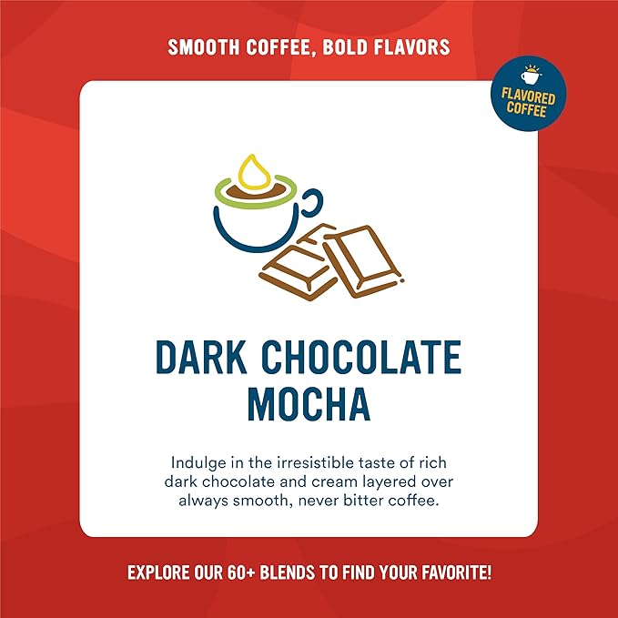 Cameron's Coffee Dark Chocolate Mocha Flavored Single-Serve Pods Light Roast 100% Arabica 12-Count (Pack of 6)