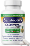 Symbiotics Naturade Colostrum Chewable Tablets – Immune &amp Digestive Support with Lactoferrin Gluten Free Low Sugar Easy Daily Wellness Nutrition (120 Count - Pineapple)