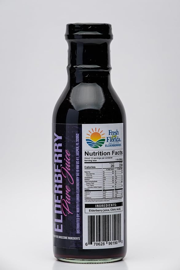 Pure Fresh Pressed Elderberry Juice American Grown No Water Added Natural Health Support