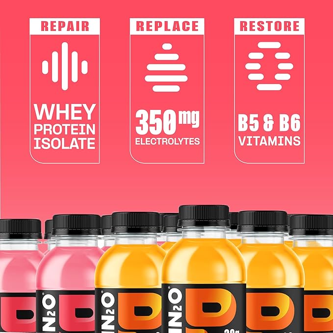 Protein2o Hydration Drink - 2-in-1 Liquid Clear Whey Protein Isolate and Electrolyte Drink - 20g Protein Vitamins B5 B6 - Post-Workout Recovery - 16.9 Fl Oz - 12 Count Variety Pack