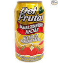 Del Frutal Strawberry Banana Nectar 11.16 oz - Sabor Fresa y Banano (Pack of 12)