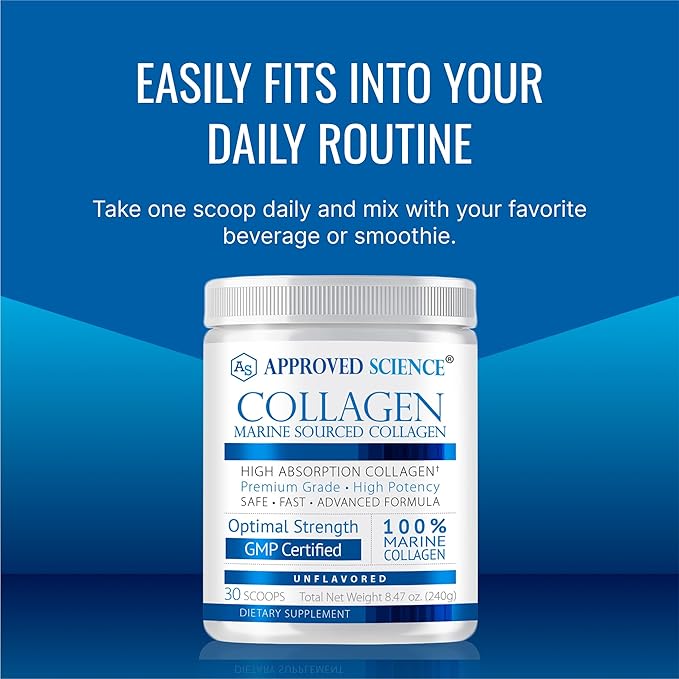 Approved Science Collagen Powder - Hair Skin Nails &amp Joints - 150 Scoops - Five Month Supply