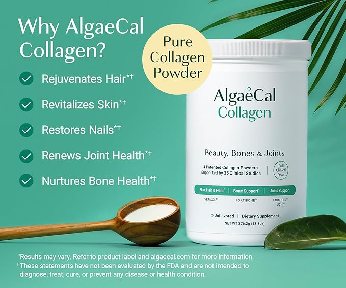 ALGAECAL Vitamin D3 &amp Collagen Bundle – Hydrolyzed Collagen Complete with Clinically-Supported Verisol Fortibone &amp Fortigel Plus Vitamin D3 K2 Complete for Enhanced Immune Support