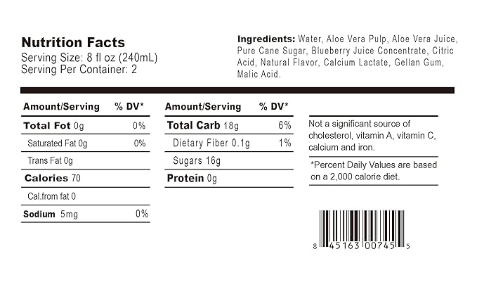 VIVALOE Blueberry Aloe 16.9fl oz (12 Pack)