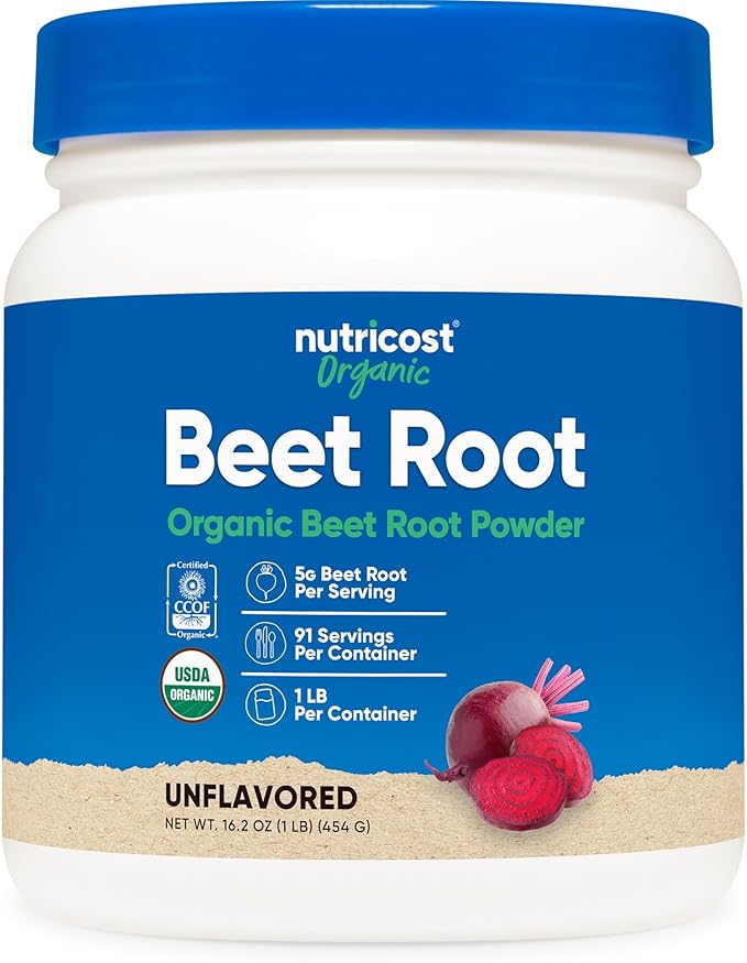 Nutricost Organic Beet Root Powder 1 LB - Vegan Superfood Certified USDA Organic