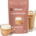 Blume Superfoods Latte - Vanilla Chai Blend with Black Tea Cardamon Cinnamon Low-Caffeine Low-Sugar Organic Keto Friendly Vegan Mushroom Blend- 25 Servings