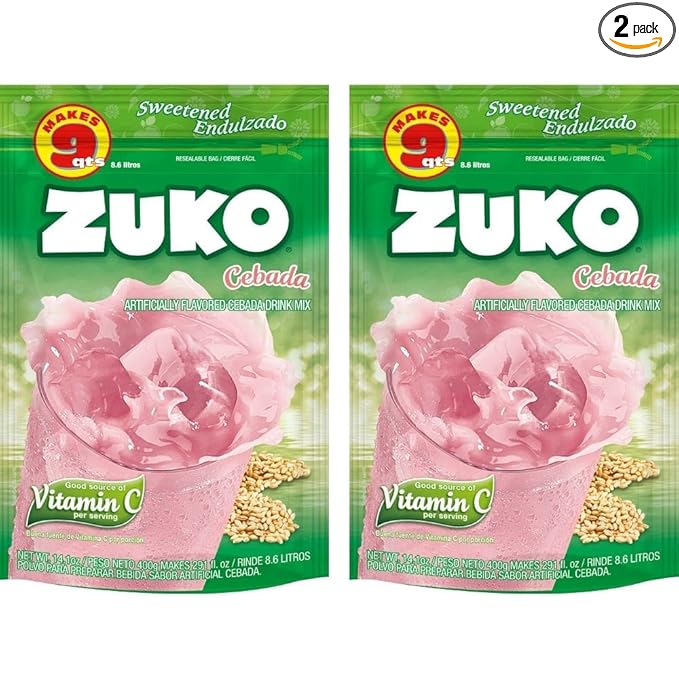 Zuko Cebada Instant Powder Drink | Family Pack | No Sugar Needed | Vitamin C | 14.1 Ounce (Pack of 2)