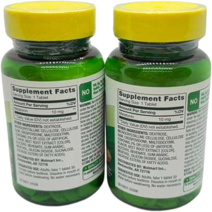 Melatonin Sleep Health Dietary Supplement Tablets Spriing Vallley Strawberry 10 mg 120 Ct Fast Dissolve (Pack of 2)