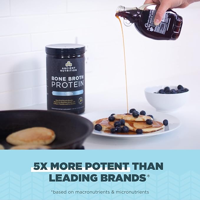 Ancient Nutrition Multi Collagen Protein Powder Unflavored 100 Servings + Bone Broth Protein Powder Vanilla 40 Servings