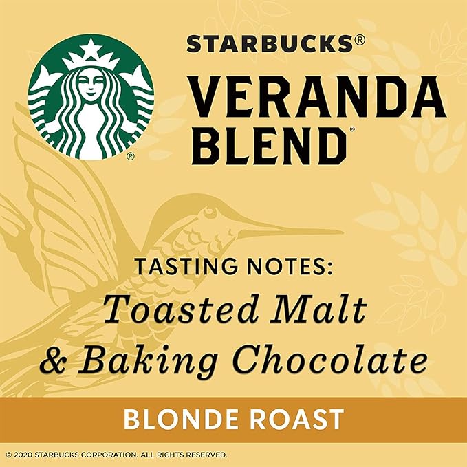 Starbucks Ground Coffee Veranda Blend Blonde Roast 16 Ounce Bags 2/Pack (32 Ounces Total)