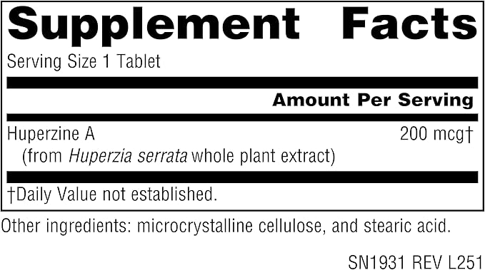 Source Naturals Huperzine A for Learning &amp Memory* 200 mcg - 120 Tablets