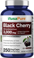 NusaPure Black Cherry Extract 20:1 - Suitable for Vegetarian/Vegan Non - GMO - 3000mg 250 Capsules