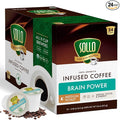 SOLLO Brain Power Medium Roast Coffee Pods with MCT Acai &amp Vitamins - Improves Memory &amp Focus Compatible with 2.0 K-Cup Keurig Brewers 24 Ct