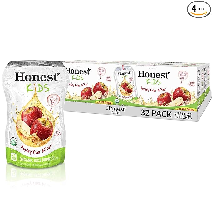 Honest Kids Appley Ever After Apple Organic Fruit Juice Drink 6.75 Fl Oz (32 Pack)