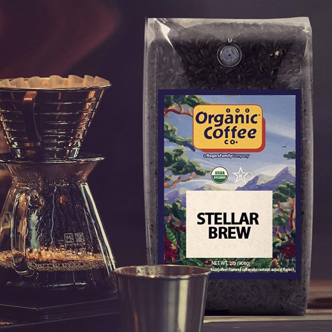 THE ORGANIC COFFEE CO. Whole Bean Stellar Brew 32 Ounce
