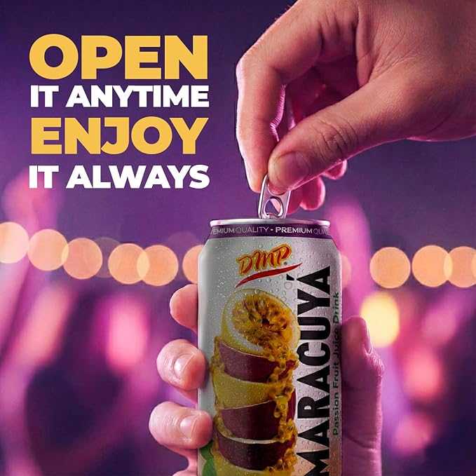 De Mi Pais Passion Fruit-maracuya Juice with Pulp Premium Quality Refreshing Fruit Beverage Canned Juice Perfect for Tropical Drinks Organic Experience Size 16.57 Fl Oz 12-Pack
