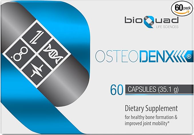 OSTEODENX - Bone &amp Joint Support Supplement for Healthy Bone &amp Improved Joint Mobility with Lactoferrin Collagen Vitamin K2 &amp Vitamin D3 (60 Capsules)